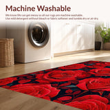 Ultra Soft Area Rug, Non Slip, Stain Resistant, Washable Area Rugs for Living Room, Bedroom, Vibrant Shaggy Floral Elegance(Red)
