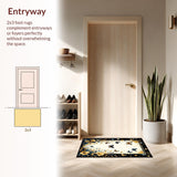 Ultra Soft Area Rug, Non Slip, Stain Resistant, Washable Area Rugs for Living Room, Bedroom, Rustic Earthy Bug Decor(Gold)