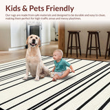 Ultra Soft Area Rug, Non Slip, Stain Resistant, Washable Area Rugs for Living Room, Bedroom, Rustic Geometric Pattern Play(Beige)