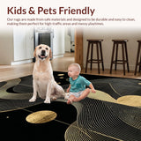 Ultra Soft Area Rug, Non Slip, Stain Resistant, Washable Area Rugs for Living Room, Bedroom, Modern Artistic Textured Finish(Gold)