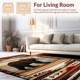 Ultra Soft Area Rug, Non Slip, Stain Resistant, Washable Area Rugs for Living Room, Bedroom, Chic Nature-Inspired Graphic(Brown)