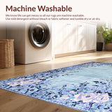 Ultra Soft Area Rug, Non Slip, Stain Resistant, Washable Area Rugs for Living Room, Bedroom, Dreamy Colorful Modern Motif(Blue)