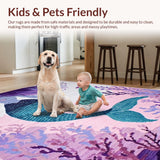 Ultra Soft Area Rug, Non Slip, Stain Resistant, Washable Area Rugs for Living Room, Bedroom, Serene Aquatic Gradient Composition(Purple)