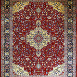 Ultra Soft Area Rug, Non Slip, Stain Resistant, Washable Area Rugs for Living Room, Bedroom, Cozy Cream and Red Tiled Motif(Red)