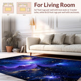 Ultra Soft Area Rug, Non Slip, Stain Resistant, Washable Area Rugs for Living Room, Bedroom, Bold Stellar Color Fusion Concept(Purple)