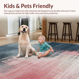 Ultra Soft Area Rug, Non Slip, Stain Resistant, Washable Area Rugs for Living Room, Bedroom, Chic Boho-Inspired Washable Microfiber Décor Piece With Non-Slip Base(Gray)