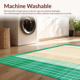 Beige Green Geometric Intersect Durable Feel Easy Clean(Beige)