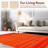 Ultra Soft Area Rug, Non Slip, Stain Resistant, Washable Area Rugs for Living Room, Bedroom, Transitional Deep Orange Palette(Orange)