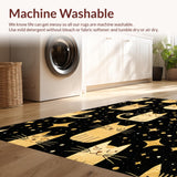 Ultra Soft Area Rug, Non Slip, Stain Resistant, Washable Area Rugs for Living Room, Bedroom, Minimalist Quirky Animal Aesthetic(Black)