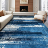 Ultra Soft Area Rug, Non Slip, Stain Resistant, Washable Area Rugs for Living Room, Bedroom, Rustic Minimalist Blue Tones Design(Blue)