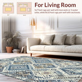 Ultra Soft Area Rug, Non Slip, Stain Resistant, Washable Area Rugs for Living Room, Bedroom, Striking Modern Gray Artful Patterns(Gray)