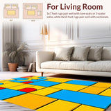 Ultra Soft Area Rug, Non Slip, Stain Resistant, Washable Area Rugs for Living Room, Bedroom, Interactive Educational Color Spectrum(Blue)