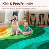 Ultra Soft Area Rug, Non Slip, Stain Resistant, Washable Area Rugs for Living Room, Bedroom, Eclectic Colorful Ombre Artwork(Green)
