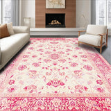 Ultra Soft Area Rug, Non Slip, Stain Resistant, Washable Area Rugs for Living Room, Bedroom, Artful Watercolor Flower Composition(Ivory)
