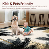 Ultra Soft Area Rug, Non Slip, Stain Resistant, Washable Area Rugs for Living Room, Bedroom, Rustic Black and White Trellis Aesthetic(Beige)