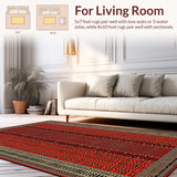 Ultra Soft Area Rug, Non Slip, Stain Resistant, Washable Area Rugs for Living Room, Bedroom, Whimsical Animal Print Elegance(Red)