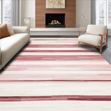 Ultra Soft Area Rug, Non Slip, Stain Resistant, Washable Area Rugs for Living Room, Bedroom, Boho Striped(Pink)