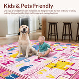 Ultra Soft Area Rug, Non Slip, Stain Resistant, Washable Area Rugs for Living Room, Bedroom, Fun Engaging Cartoon Character Motif(Pink)