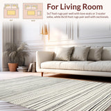 Ultra Soft Area Rug, Non Slip, Stain Resistant, Washable Area Rugs for Living Room, Bedroom, Sleek Linear Modern Texture(Black)