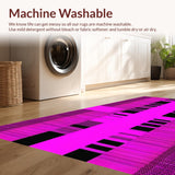 Ultra Soft Area Rug, Non Slip, Stain Resistant, Washable Area Rugs for Living Room, Bedroom, Funky Artistic Striped Design(Pink)