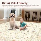 Ultra Soft Area Rug, Non Slip, Stain Resistant, Washable Area Rugs for Living Room, Bedroom, Boho Chic with Surface for Entryway(Beige)