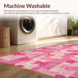 Ultra Soft Area Rug, Non Slip, Stain Resistant, Washable Area Rugs for Living Room, Bedroom, Whimsical Bow Rug, Playful Pink(Pink)