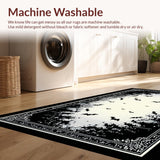 Ultra Soft Area Rug, Non Slip, Stain Resistant, Washable Area Rugs for Living Room, Bedroom, Luxurious Dark Fantasy Rug(White)