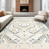 Ultra Soft Area Rug, Non Slip, Stain Resistant, Washable Area Rugs for Living Room, Bedroom, Rustic Warm Toned Lattice Texture(Beige)