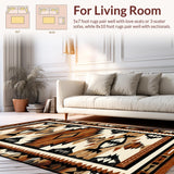 Ultra Soft Area Rug, Non Slip, Stain Resistant, Washable Area Rugs for Living Room, Bedroom, Minimalist Earthy Patterned Inspiration(Brown)