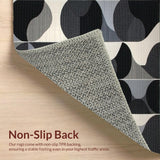 Ultra Soft Area Rug, Non Slip, Stain Resistant, Washable Area Rugs for Living Room, Bedroom, Chic Abstract Curvilinear Motif(Gray)
