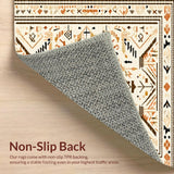 Ultra Soft Area Rug, Non Slip, Stain Resistant, Washable Area Rugs for Living Room, Bedroom, Transitional Geometric Rustic Appeal(Beige)