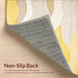 Ultra Soft Area Rug, Non Slip, Stain Resistant, Washable Area Rugs for Living Room, Bedroom, Beige Wave Non Slip(Yellow)