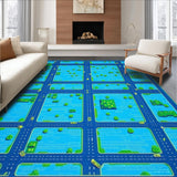 Lively Townscape Imaginative Surface(Blue)