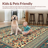 Ultra Soft Area Rug, Non Slip, Stain Resistant, Washable Area Rugs for Living Room, Bedroom, Essential Boho Chic(Blue)