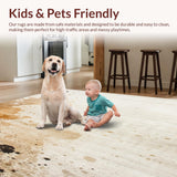 Beige Brown Artistic Splatter Indoor Area(Beige)