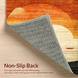 Ultra Soft Area Rug, Non Slip, Stain Resistant, Washable Area Rugs for Living Room, Bedroom, Surf Up! Decorative Rug Coastal Getaway Carpet(Orange)