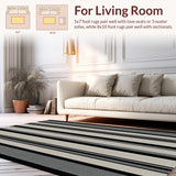 Ultra Soft Area Rug, Non Slip, Stain Resistant, Washable Area Rugs for Living Room, Bedroom, Sleek Modern Dual Color Scheme(Gray)