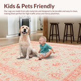 Ultra Soft Area Rug, Non Slip, Stain Resistant, Washable Area Rugs for Living Room, Bedroom, Chic Pastel Geometric Elegance(Pink)