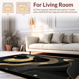 Ultra Soft Area Rug, Non Slip, Stain Resistant, Washable Area Rugs for Living Room, Bedroom, Sophisticated Metallic Minimalist Look(Gold)