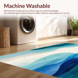 Ultra Soft Area Rug, Non Slip, Stain Resistant, Washable Area Rugs for Living Room, Bedroom, Tranquil Tides Area With Premium Anti Slip Protection(Blue)