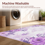 Ultra Soft Area Rug, Non Slip, Stain Resistant, Washable Area Rugs for Living Room, Bedroom, Modern Colorful Ogee Patterns(Purple)