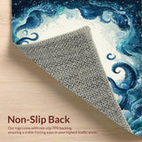 Ultra Soft Area Rug, Non Slip, Stain Resistant, Washable Area Rugs for Living Room, Bedroom, Fouiunler Octopus Maze Rug Runner Surreal Whale Illusion Ocean Graphic(Blue)