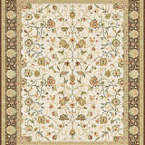 Ultra Soft Area Rug, Non Slip, Stain Resistant, Washable Area Rugs for Living Room, Bedroom, Chic Classic Botanical Motif(Beige)