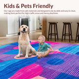 Ultra Soft Area Rug, Non Slip, Stain Resistant, Washable Area Rugs for Living Room, Bedroom, Bold Striking Swirl Pattern(Blue)