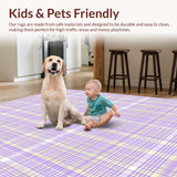 Ultra Soft Area Rug, Non Slip, Stain Resistant, Washable Area Rugs for Living Room, Bedroom, Sophisticated Transitional Textured Appeal(Purple)