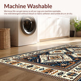 Ultra Soft Area Rug, Non Slip, Stain Resistant, Washable Area Rugs for Living Room, Bedroom, Rustic Geometric Medallion Aesthetic(Beige)