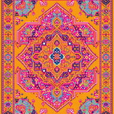 Ultra Soft Area Rug, Non Slip, Stain Resistant, Washable Area Rugs for Living Room, Bedroom, Colorful Geometric Patterned Delight(Yellow)