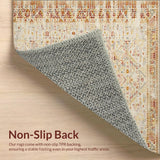 Ultra Soft Area Rug, Non Slip, Stain Resistant, Washable Area Rugs for Living Room, Bedroom, Boho Global with Beige and Earth Tones(Beige)