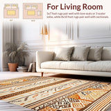 Ultra Soft Area Rug, Non Slip, Stain Resistant, Washable Area Rugs for Living Room, Bedroom, Whimsical Soft-Toned Decorative Piece(Orange)