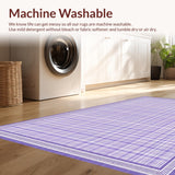 Ultra Soft Area Rug, Non Slip, Stain Resistant, Washable Area Rugs for Living Room, Bedroom, Playful Modern Checkered Style(Purple)